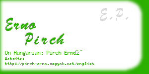 erno pirch business card